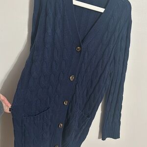Merokeety Blue Cardigan Sweater